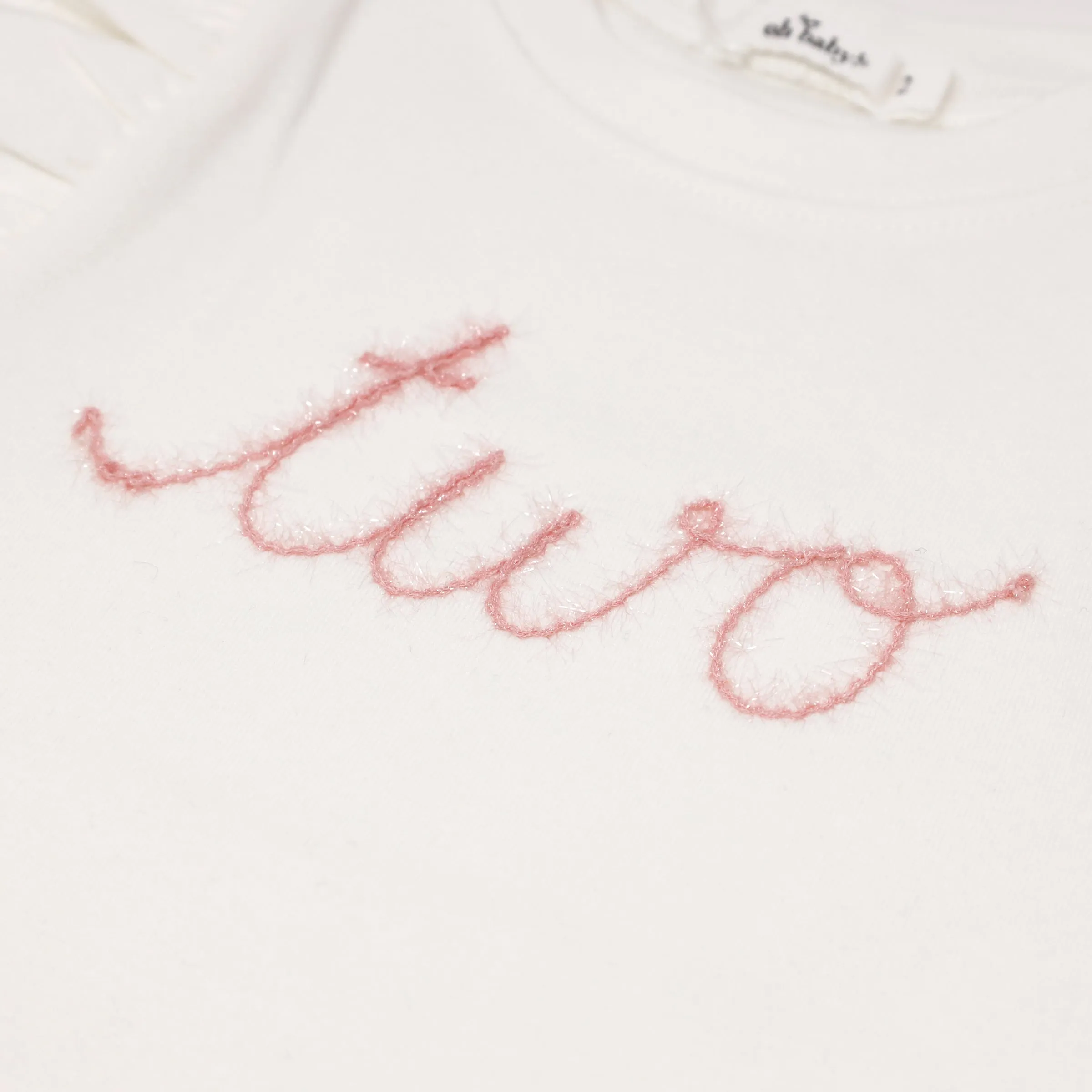 oh baby! two Pink Eyelash Millie Long Sleeve Birthday Tee - Cream