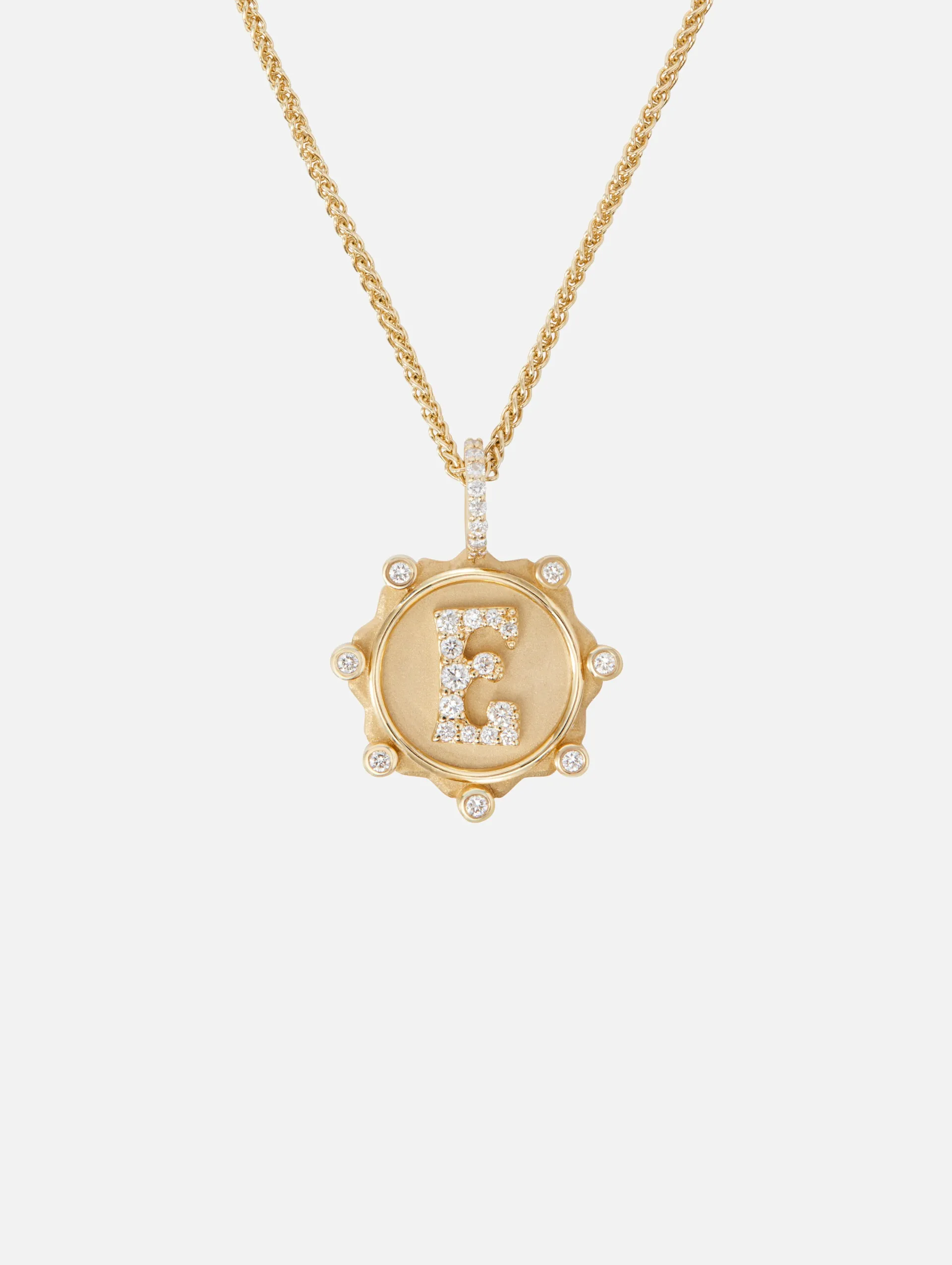 Pave Initial Coin Necklace