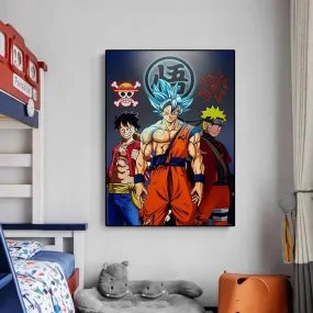 Print Poster Canvas Anime Dragon Ball Super Goku Luffy Uzumaki Naruto Wall Decor Art Mural