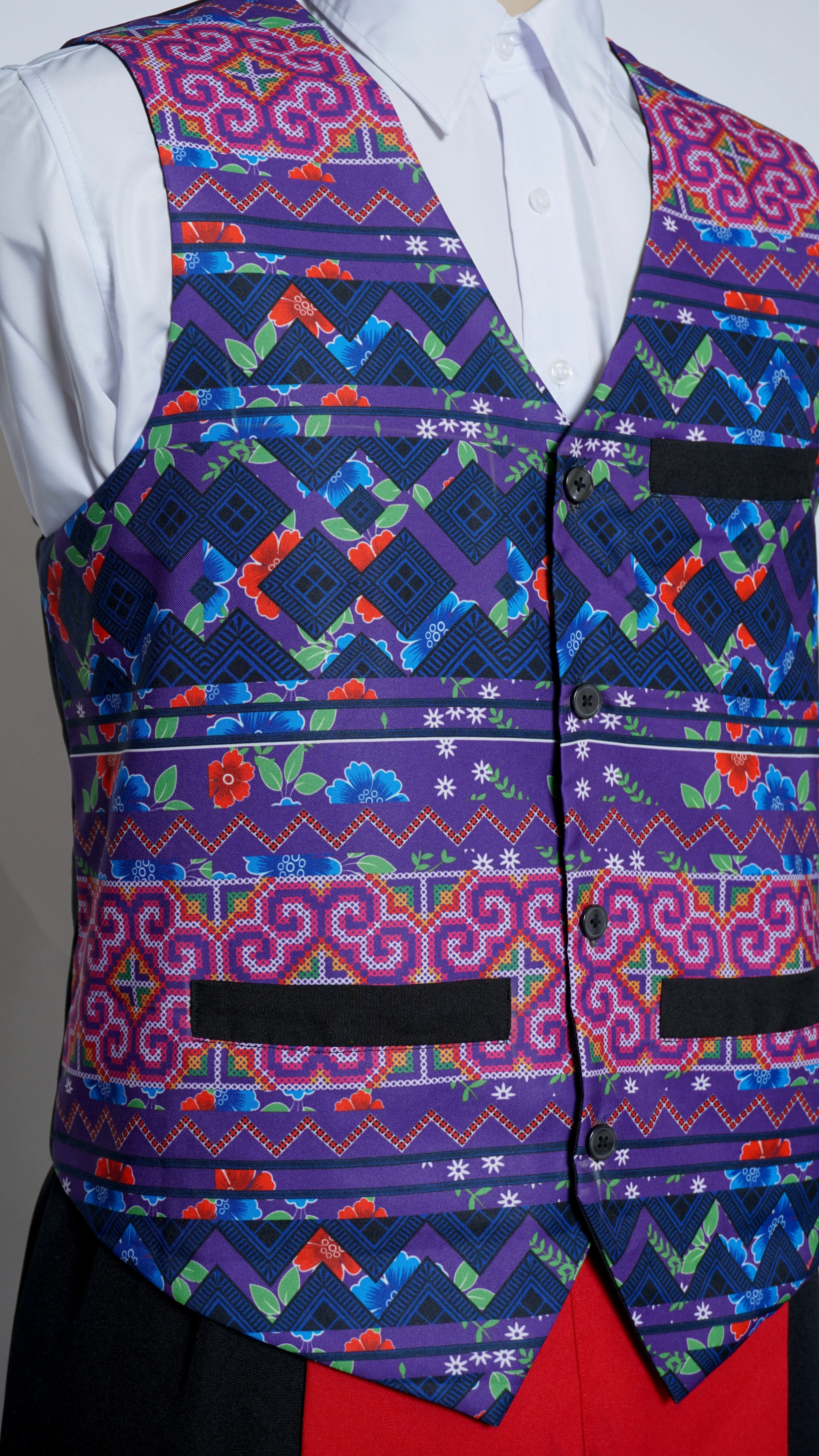 Printed Blue/Purple Vest