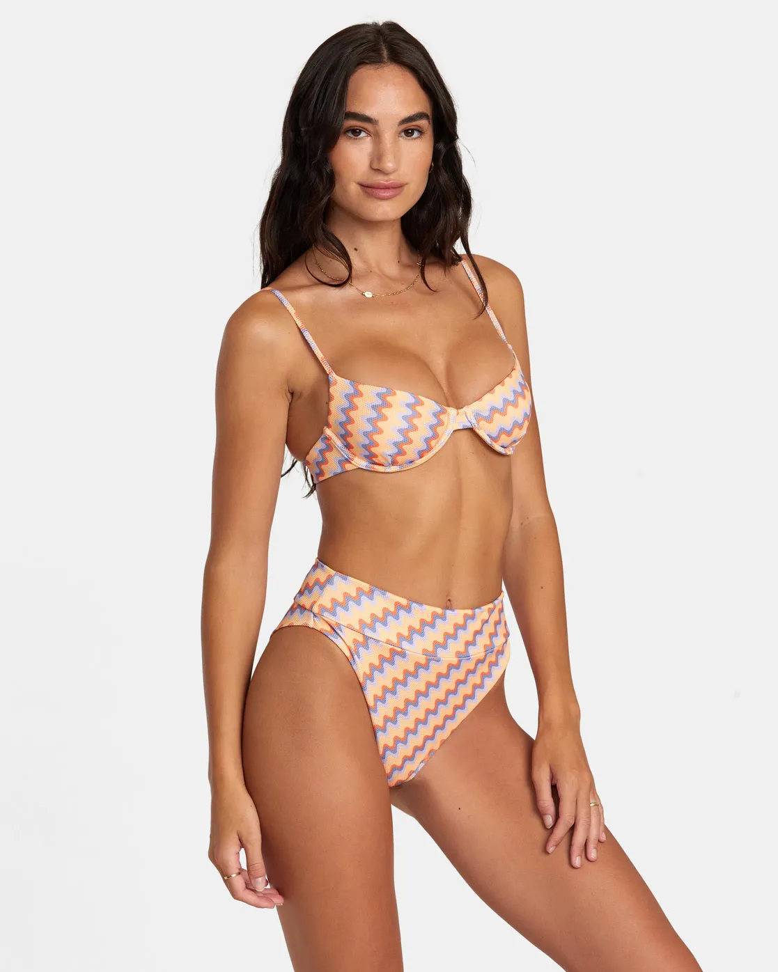 Retro Wave Cheeky Bikini Bottoms - Melon