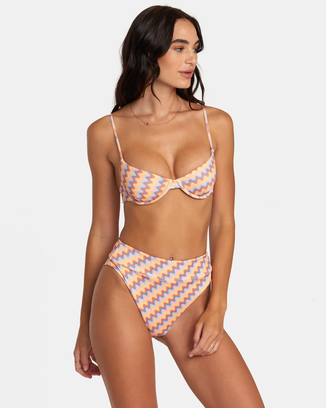 Retro Wave Underwired Bikini Top - Melon