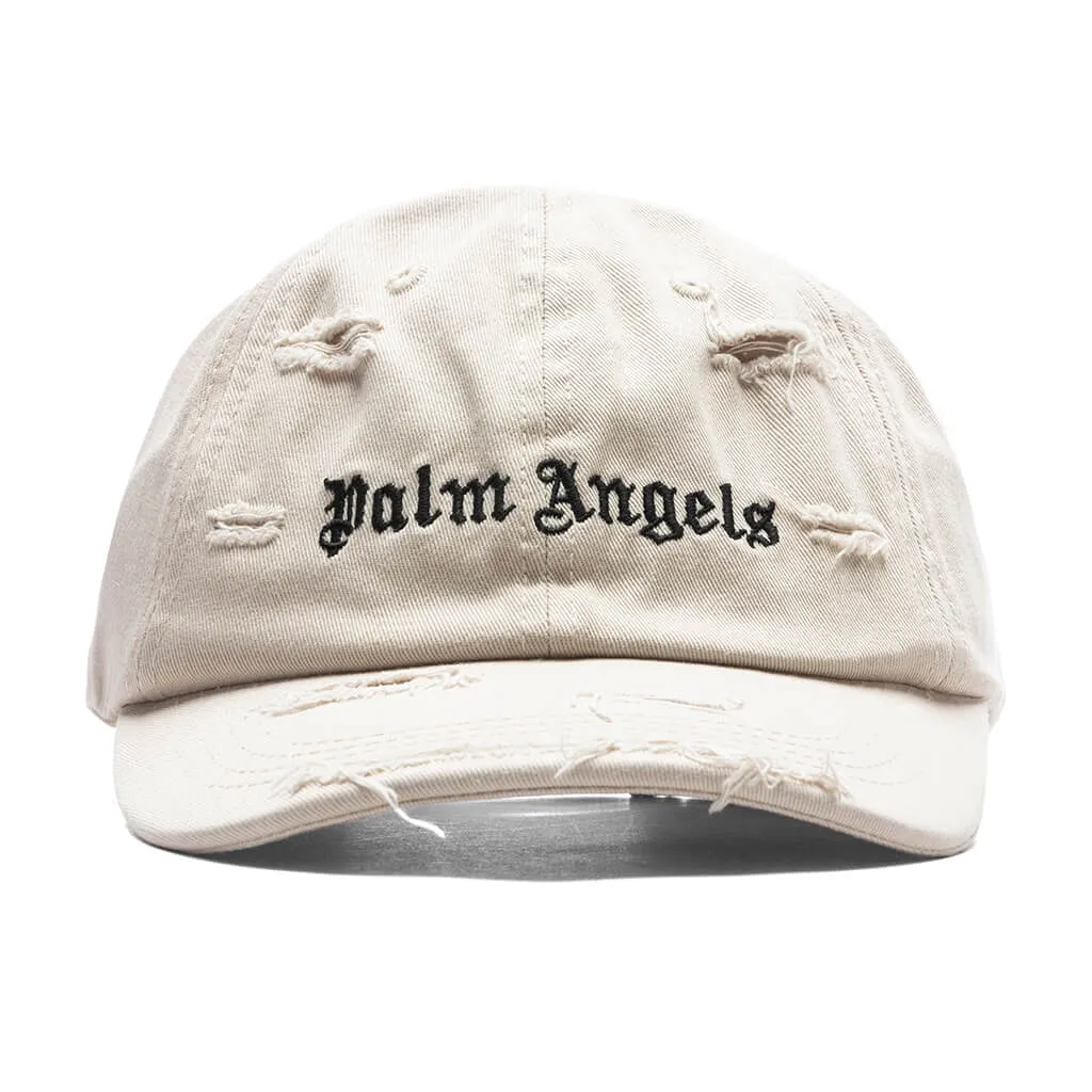 Ripped Logo Cap - Beige/Black