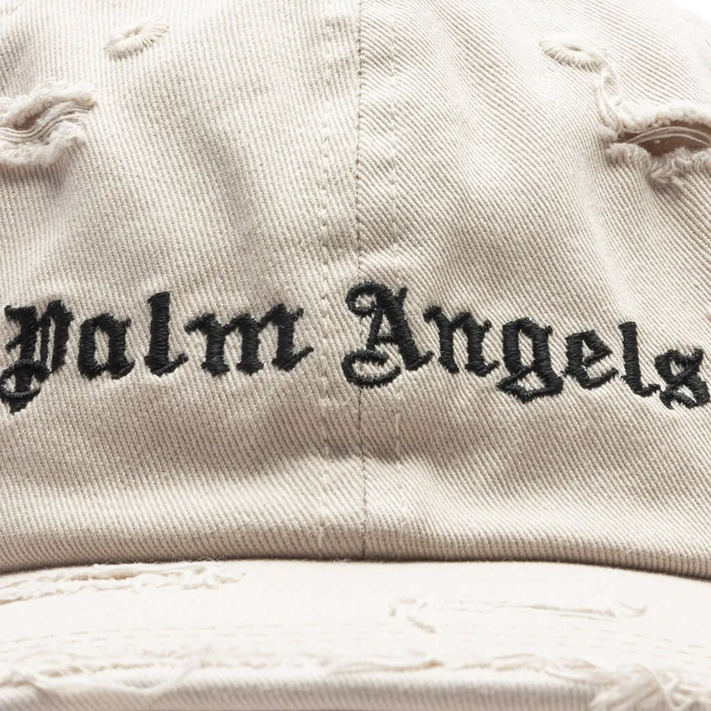 Ripped Logo Cap - Beige/Black