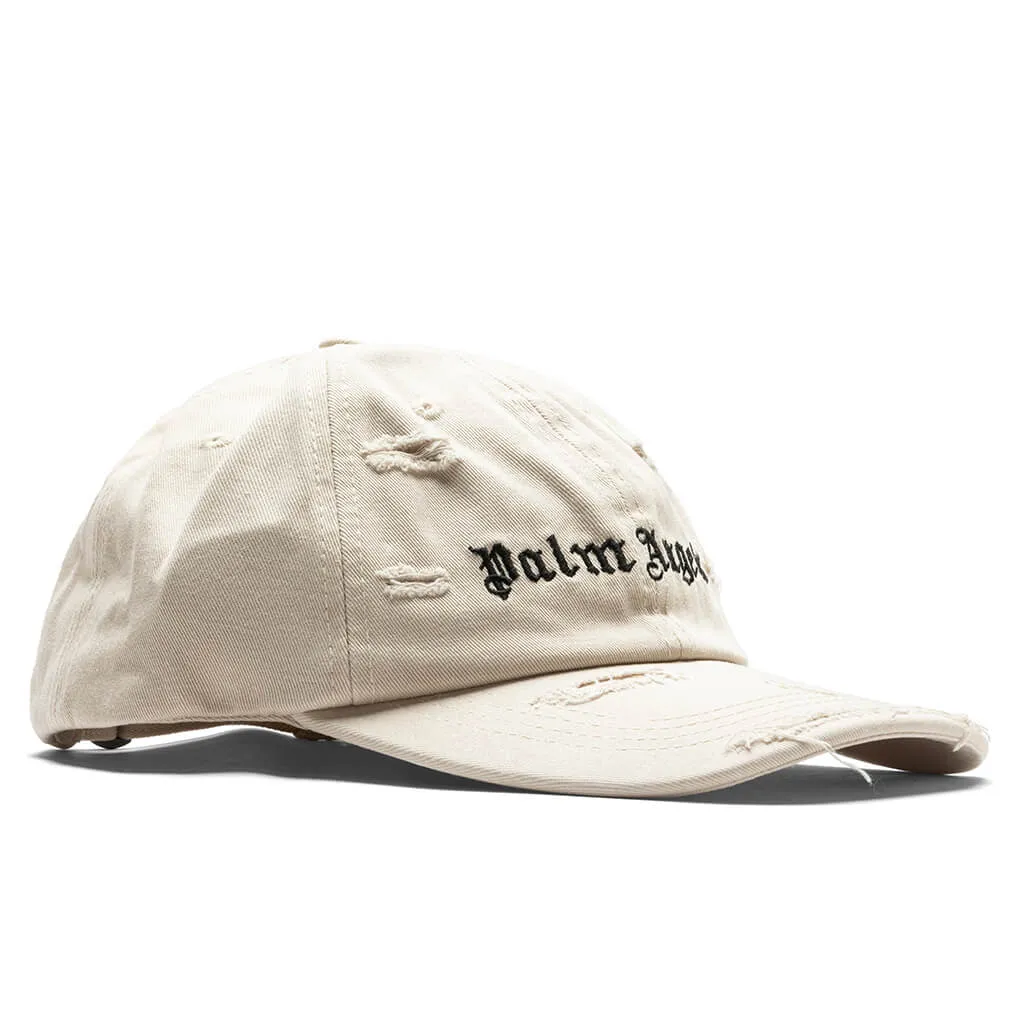 Ripped Logo Cap - Beige/Black