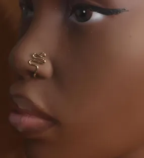 S loop Top Wire Nose Cuff Fake Piercing