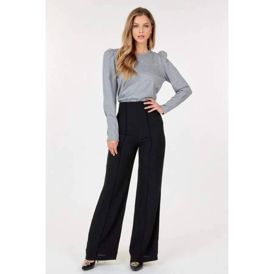 Seamed Wide Leg Palazzo Pants