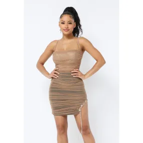 Spaghetti Strap Mesh Mini Dress