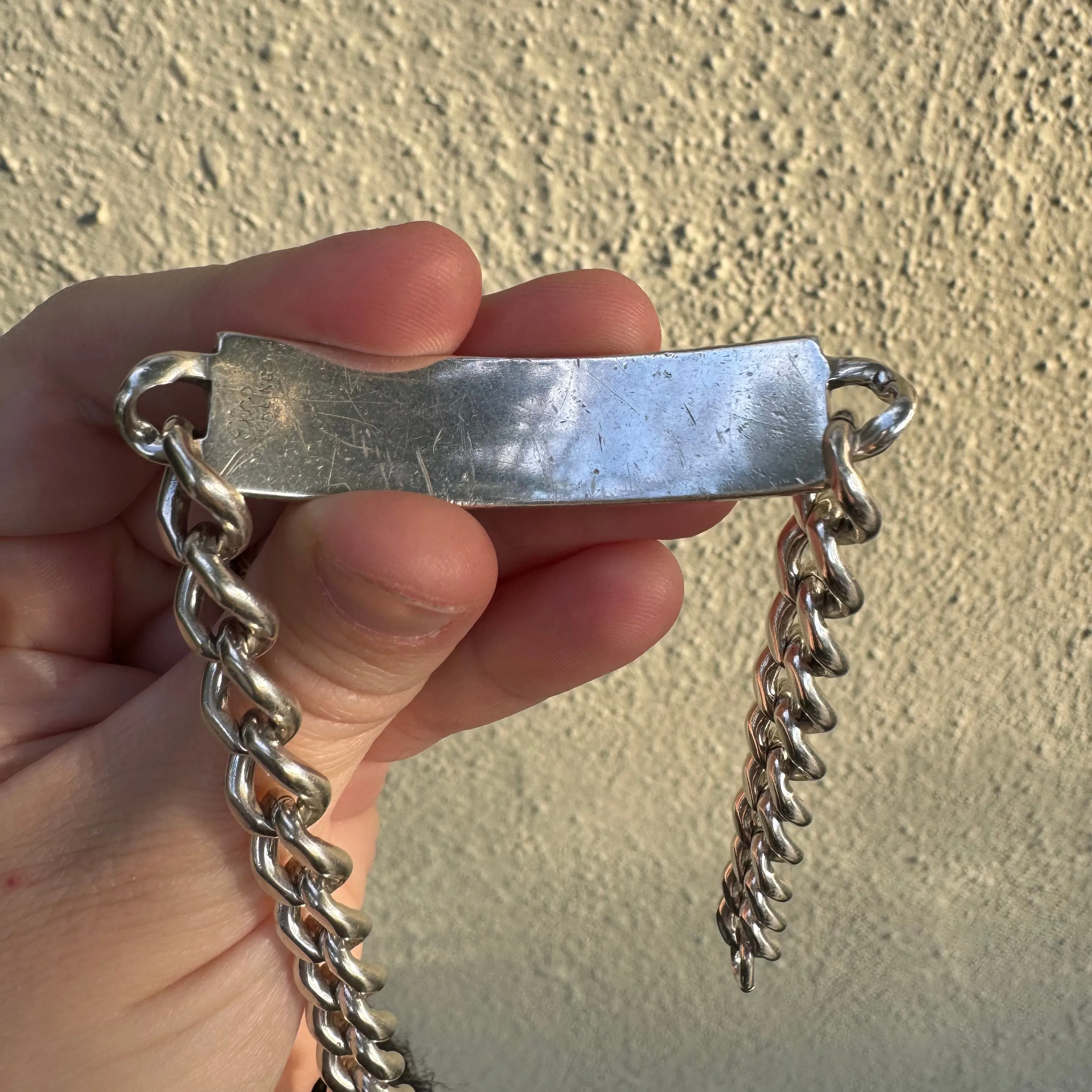 V I N T A G E // timeless ID / mid century sterling silver rectangular ID bracelet / 9.5 --> 7