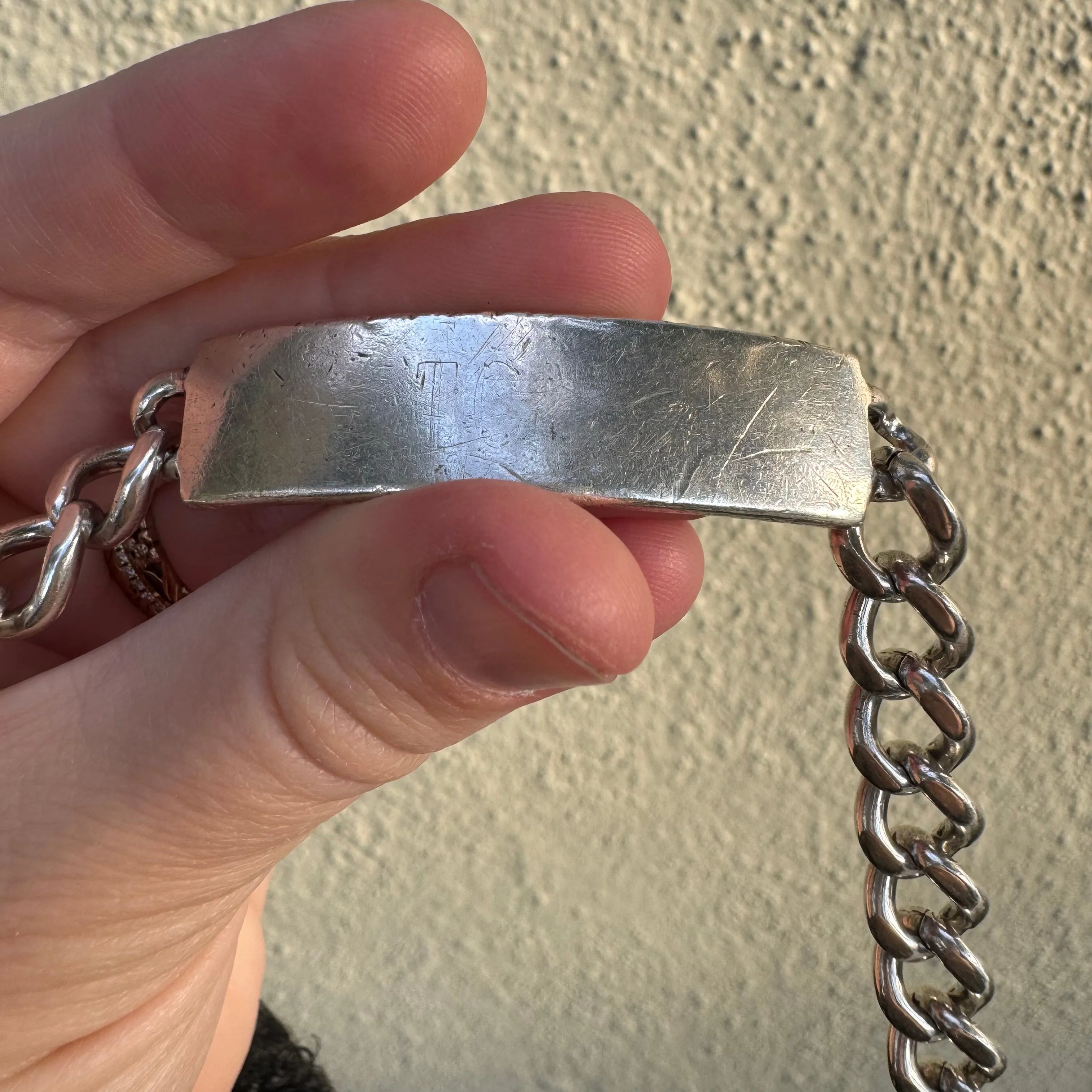 V I N T A G E // timeless ID / mid century sterling silver rectangular ID bracelet / 9.5 --> 7