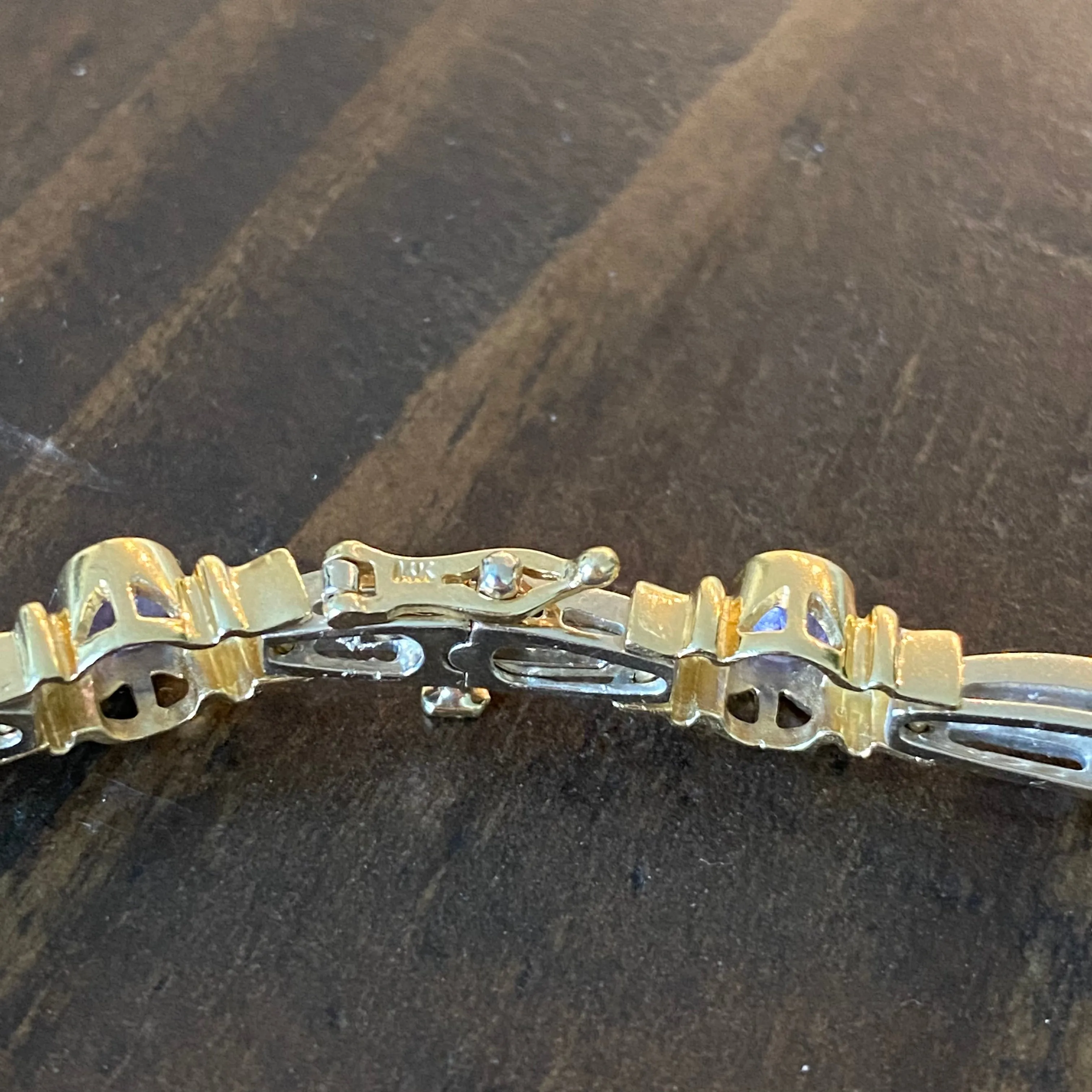 Vintage 14K Gold Sapphire and Diamond Bracelet