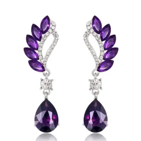 Vintage Flight Purple Gem Statement Earrings