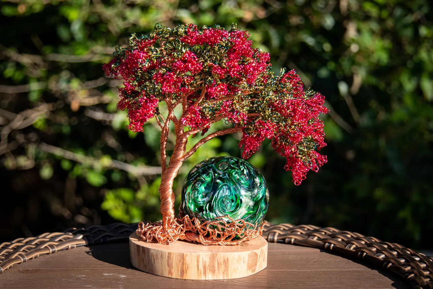 Wisteria Tree with Emerald Forest Orb