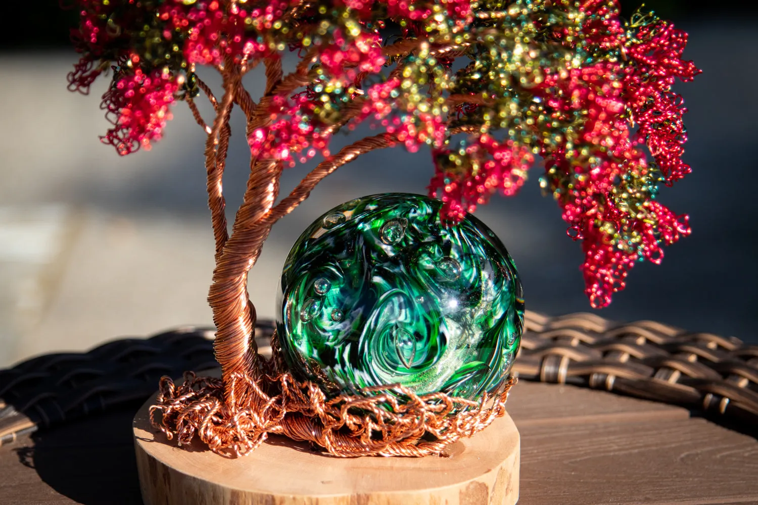 Wisteria Tree with Emerald Forest Orb