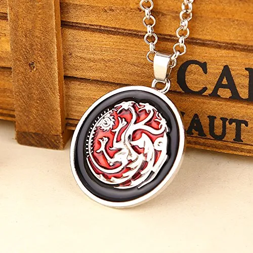 Yellow Chimes Pendant for Men Red Men Pendant Dragons on The Wall- Game of Thrones 100% Stainless Steel Pendant for Boys and Men.