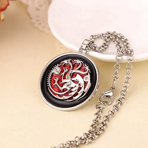 Yellow Chimes Pendant for Men Red Men Pendant Dragons on The Wall- Game of Thrones 100% Stainless Steel Pendant for Boys and Men.